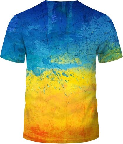 تي شيرت Lurhonp أوكرانيا العلم الأوكراني الجديد بأكمام قصيرة in Kuwait