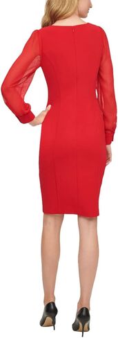 DKNY Women's Classic Chiffon Sleeve Sheath with Keyhole in Kuwait