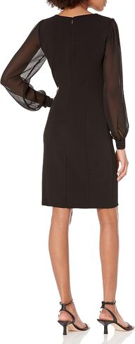 DKNY Women's Classic Chiffon Sleeve Sheath with Keyhole in Kuwait