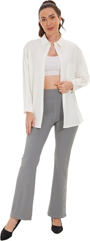 سراويل يوجا نسائية مبطنة بالصوف من SOOWOT، سراويل يوجا عالية الخصر، سراويل يوجا حرارية شتوية مع جيوب in Kuwait