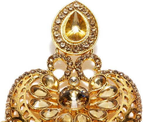 بيندهاني جولدن ستون بنجابي ستايل كبير ماانج تكا وأقراط هندية للنساء in Kuwait