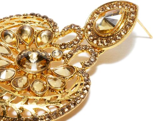 بيندهاني جولدن ستون بنجابي ستايل كبير ماانج تكا وأقراط هندية للنساء in Kuwait