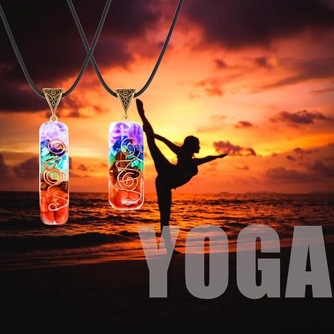 FUTTMI 7 Chakra Jewelry Set Crystal Pendant Necklace Chakra Lava Rock Stone Bead Bracelets Earrings for Women Men Reiki Healing Meditation Yoga Jewelry Set in Kuwait