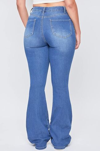 YMI Women's Tall Size Hyper Denim Basic 5 Pkt 1 Btn Hr Flare Long Inseam in Kuwait