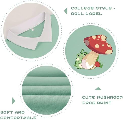 JULGIRL Womens Cute Frog Sweatshirt Kawaii Frog Hoodie Cartoon Graphic Preppy Pullover Sweater for Girls Aesthetic Clothes in Kuwait