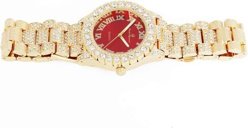 Charles Raymond Mens Big Rocks with Roman Numerals Fully Iced Out Colorful Dial Watch - ST10327 RN Single in Kuwait