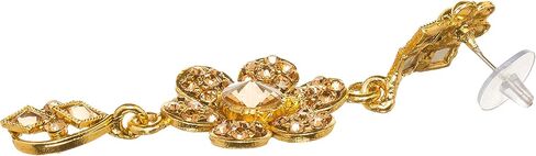 مجموعة مجوهرات عرائس تقليدية من Bindhani لوصيفة العروس تقليدية بوليوود مطلية بالذهب كوندان سلسلة وأقراط تيكا تيكا الهندية للنساء in Kuwait