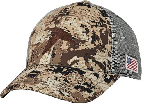 قبعة صيد الطيور المائية من EDTREK مع رقعة العلم الأمريكي - قبعة صيد البط المموهة مع تطريز البط in Kuwait
