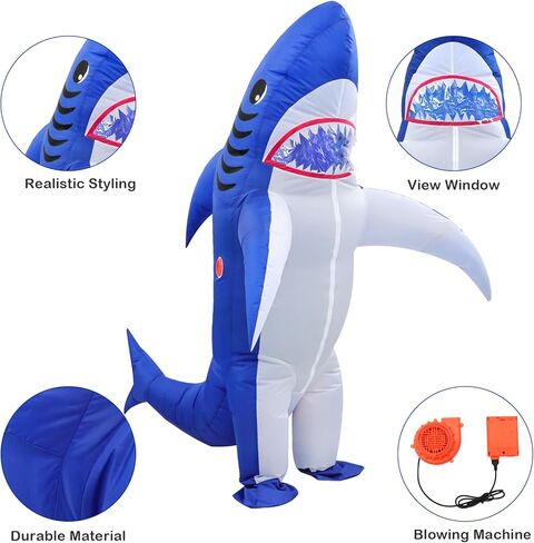 XUANNIAO بدلة أداء مضحكة للبالغين قابلة للنفخ للهالوين، والكريسماس، والحفلات التنكرية، وحفلات أعياد الميلاد، والبار، ونادي القرش in Kuwait