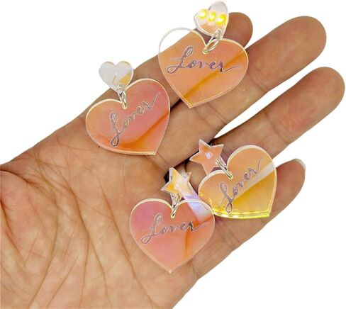 Pink Heart Earrings Hot Pink Earrings for Women Love Heart Dangle Earrings for Girlfriend Valentines Day Accessories Gifts… in Kuwait