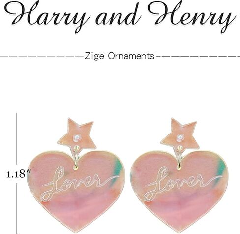 Pink Heart Earrings Hot Pink Earrings for Women Love Heart Dangle Earrings for Girlfriend Valentines Day Accessories Gifts… in Kuwait