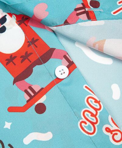 قمصان Yoimira لعيد الميلاد للرجال قميص هاواي بأزرار سفلية لقضاء العطلات وحفلات سانتا كلوز in Kuwait