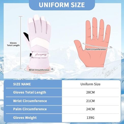 قفازات التزلج من بوجليا قفازات الثلج للنساء، قفازات مقاومة للماء على الجليد، قفازات معزولة تعمل باللمس للطقس البارد، قفازات تزلج دافئة مقاومة للرياح مع جيب in Kuwait