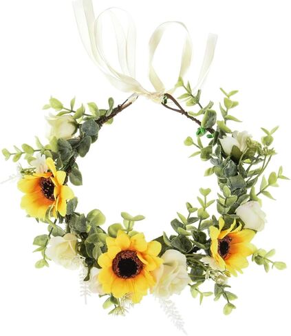 Girls Camellias Flower Crown Birthday Photo Pops Hair Wreath Wedding Festival Floral Headpiece XM11 (A-Blush) in Kuwait