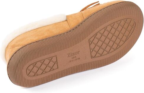 Zizor Moccasins Slippers Women, Vintage House Shoes, Indoor Outdoor, Memory Foam, Ladies Tassel Loafers, Warm Moc Pantuflas with Rubber Sole, Winter Gifts in Kuwait