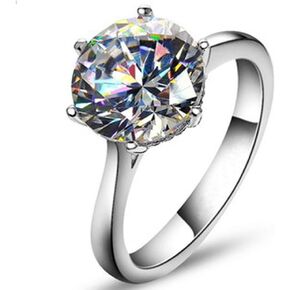 TenFit Jewelry Elegant 4ct Round Cushion Cut Solitaire Halo Simulated Diamond Wedding Engagement Ring