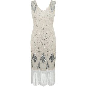 PrettyGuide Women 1920s Gatsby Cocktail Sequin Art Deco Flapper Dress
