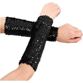 RARITYUS Sparkle Oversleeves Sequin Arm Sleeve Shiny Stretchy Elbow Cuffs for Performance Cosplay Halloween Costume