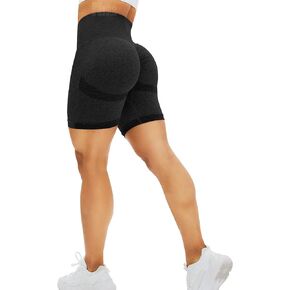 HIGORUN Women's Seamless Workout Shorts Gym Yoga High Waist Smile Contour Cycling Shorts in Saudi Arabia