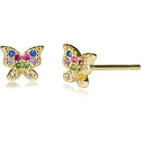 أقراط لافلا قوس قزح للنساء والفتيات المراهقات | أقراط كريستال قوس قزح مطلية بالذهب 18 ك in Kuwait