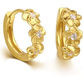 S.Leaf Tiny 14K Gold Hoop Earrings for Women Sterling Silver Hoop Earrings Huggie Mini Hoop Earrings