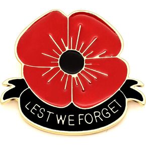 Niceter Lest We Forget Red Poppy Flower Brooch Broach Memorial Day Jewelry (1 قطعة) in Kuwait