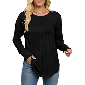 سترة نسائية TFSDOD بأكمام طويلة وسترات أنيقة كاجوال برقبة دائرية وسترات كبيرة الحجم in Kuwait