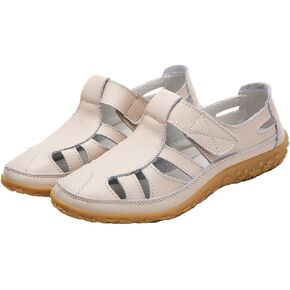 صنادل AngryMonkey النسائية الكاجوال Boho Gladiator، أحذية الشاطئ الصيفية المريحة المصنوعة من الجلد ونعل ناعم ومغلقة عند أصابع القدم وحزام الكاحل