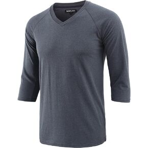 DESPLATO Men's Casual Cool 3/4 Sleeve V Neck Active Baseball Sports Running Hiking Gym T Shirts in Kuwait
