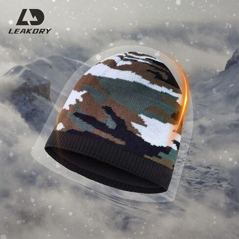 قبعة صغيرة مقاومة للماء من LEAKDRY، قبعات صغيرة مقاومة للرياح قابلة للتنفس للرجال قبعة شتوية محبوكة مترهلة وسميكة وناعمة ودافئة in Kuwait