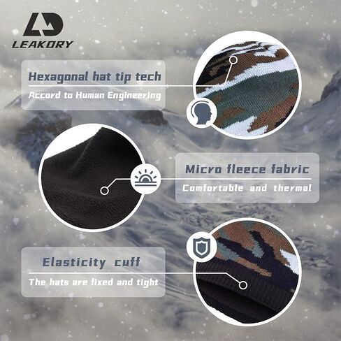 قبعة صغيرة مقاومة للماء من LEAKDRY، قبعات صغيرة مقاومة للرياح قابلة للتنفس للرجال قبعة شتوية محبوكة مترهلة وسميكة وناعمة ودافئة in Kuwait