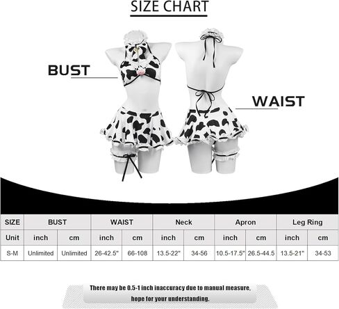 paloli Maid Cosplay Bikini Set, Cow Print Milk-Silk Fabric with Accessories in Kuwait
