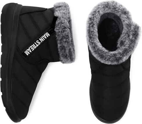 Winter Snow Boots for Women: Slip On Ankle Fur Lined Warm Boot | Waterproof Insulated Lightweight Non-Slip Comfort Short Shoes for Women's Walking Work Office Casual in Cold Weather in Saudi Arabia