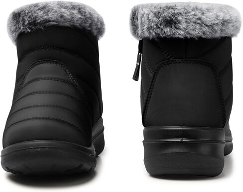 Winter Snow Boots for Women: Slip On Ankle Fur Lined Warm Boot | Waterproof Insulated Lightweight Non-Slip Comfort Short Shoes for Women's Walking Work Office Casual in Cold Weather in Saudi Arabia