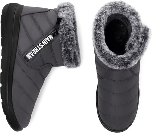 Winter Snow Boots for Women: Slip On Ankle Fur Lined Warm Boot | Waterproof Insulated Lightweight Non-Slip Comfort Short Shoes for Women's Walking Work Office Casual in Cold Weather in Saudi Arabia