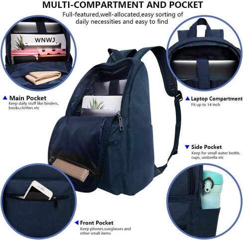 OMOUBOI Laptop Backpack for Women Travel Backpack College Backpack Men14 Inch 20L Casual Backpack Waterproof Kids Backpack for School,Travel, Work, Business - Black… in Kuwait