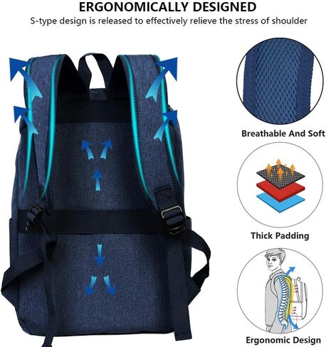 OMOUBOI Laptop Backpack for Women Travel Backpack College Backpack Men14 Inch 20L Casual Backpack Waterproof Kids Backpack for School,Travel, Work, Business - Black… in Kuwait