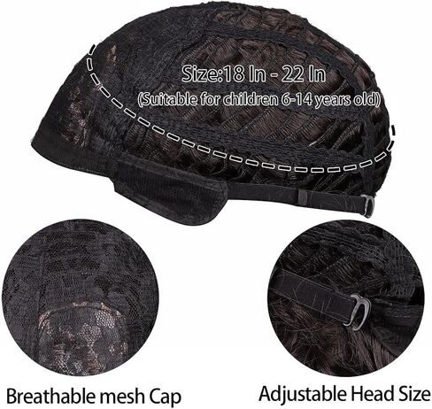 FantaLook Short Black Cosplay Wig with SunGlasses for Adult in Kuwait