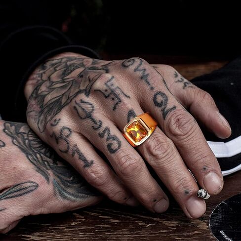 Dochais 3PCS Mens Rings Signet Rings for Men Stainless Steel Biker Ring Square Agate Onyx Rings Men's Ring for Men Boys Solid Polished Retro Band Rings Set Size 7-13 in Kuwait