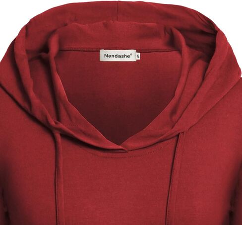 Nandashe Women Pullover V-Neck Long Sleeve Kangaroo Pocket Tunic Hoodies in Kuwait