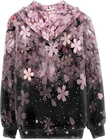 FUSURIRE Zip Up Hoodie Women Oversized Sweatshirt for Women Pockets Hooded Sweater Long Sleeves Athletic Sweatshirts in Saudi Arabia
