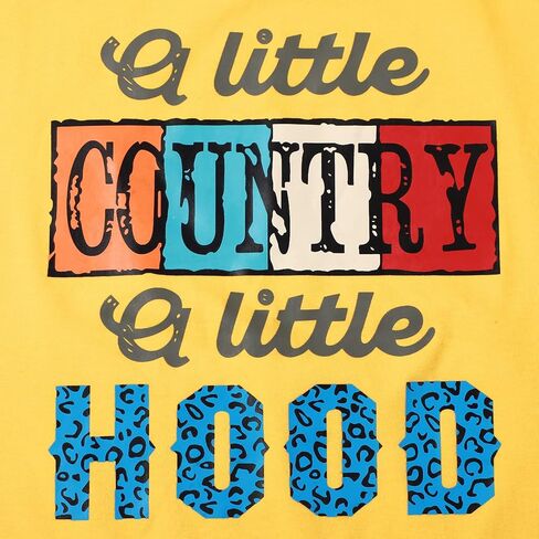 BANGELY Country Music Tank Tops Women A Little Country A Little Hood تي شيرت مضحك مطبوع عليه حروف بدون أكمام in Kuwait
