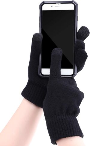 Tatuo 4 Pieces Ski Warm Set Includes Winter Hat Scarf Warmer Gloves Winter Outdoor Earmuffs for Adults Kids (Set in Saudi Arabia