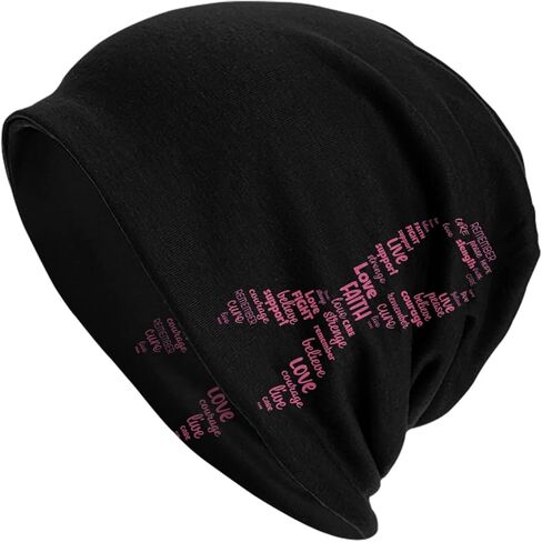 Breast Cancer Beanie Chemo Hat Cancer Headwear Knitted Hats Baggy Slouchy Knit Hat Scarf Cap for Adults Women Men in Saudi Arabia