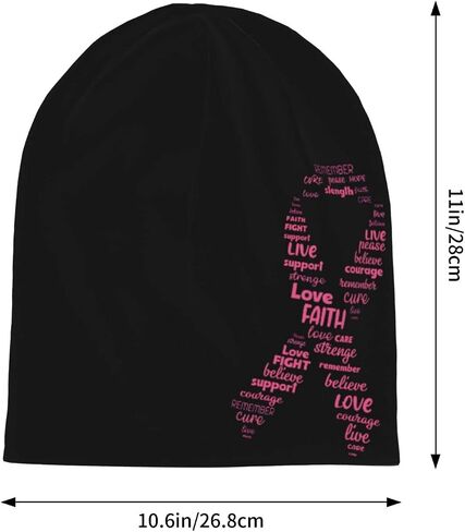 Breast Cancer Beanie Chemo Hat Cancer Headwear Knitted Hats Baggy Slouchy Knit Hat Scarf Cap for Adults Women Men in Saudi Arabia