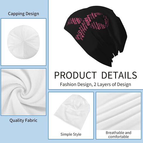 Breast Cancer Beanie Chemo Hat Cancer Headwear Knitted Hats Baggy Slouchy Knit Hat Scarf Cap for Adults Women Men in Saudi Arabia