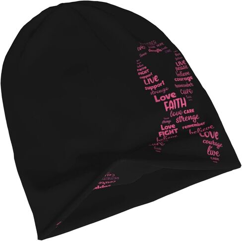 Breast Cancer Beanie Chemo Hat Cancer Headwear Knitted Hats Baggy Slouchy Knit Hat Scarf Cap for Adults Women Men in Saudi Arabia