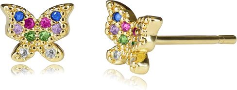 أقراط لافلا قوس قزح للنساء والفتيات المراهقات | أقراط كريستال قوس قزح مطلية بالذهب 18 ك in Kuwait