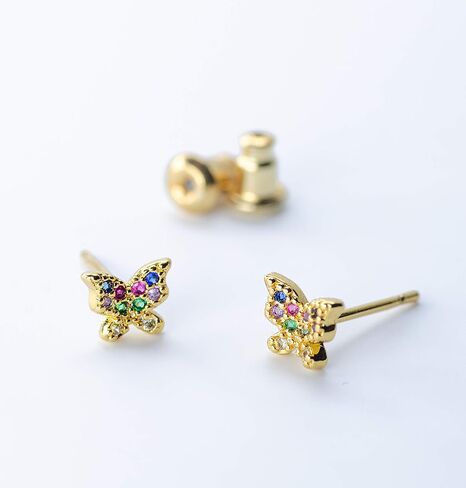 أقراط لافلا قوس قزح للنساء والفتيات المراهقات | أقراط كريستال قوس قزح مطلية بالذهب 18 ك in Kuwait