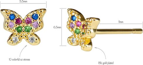 أقراط لافلا قوس قزح للنساء والفتيات المراهقات | أقراط كريستال قوس قزح مطلية بالذهب 18 ك in Kuwait